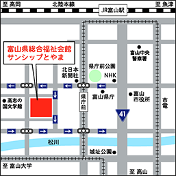 地図　富山県介護実習・普及センター地図
